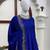 Royal blue premium chinon anarkali suit set