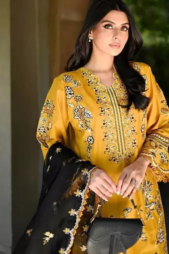 Yellow roman embroidered palazzo suit set