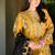 Yellow roman embroidered palazzo suit set