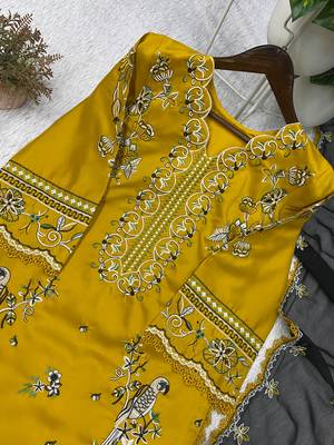 Yellow roman embroidered palazzo suit set 4