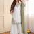 Sage green pure maska cotton embroidered palazzo suit set