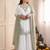 Sage green pure maska cotton embroidered palazzo suit set