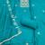 sea green embroidered viscose satin unstitched dress material 