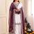 Plum pure maska cotton embroidered palazzo suit set
