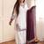 Plum pure maska cotton embroidered palazzo suit set