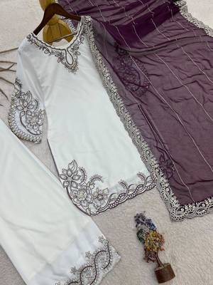 Plum pure maska cotton embroidered palazzo suit set 3