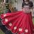 Maroon & Black Gamthi Embroidered Foil Print Rayon Flared Lehenga Choli Set