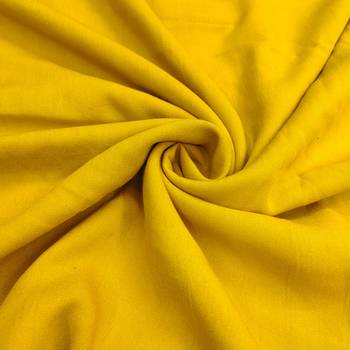 yellow  embroidered viscose satin unstitched dress material  3