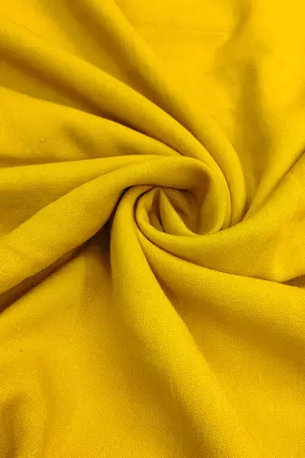 yellow  embroidered viscose satin unstitched dress material 
