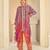 Orange natural crepe silk blend top pant set with handbag