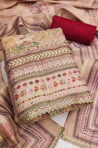 multicolor printed viscose unstitched dress material 