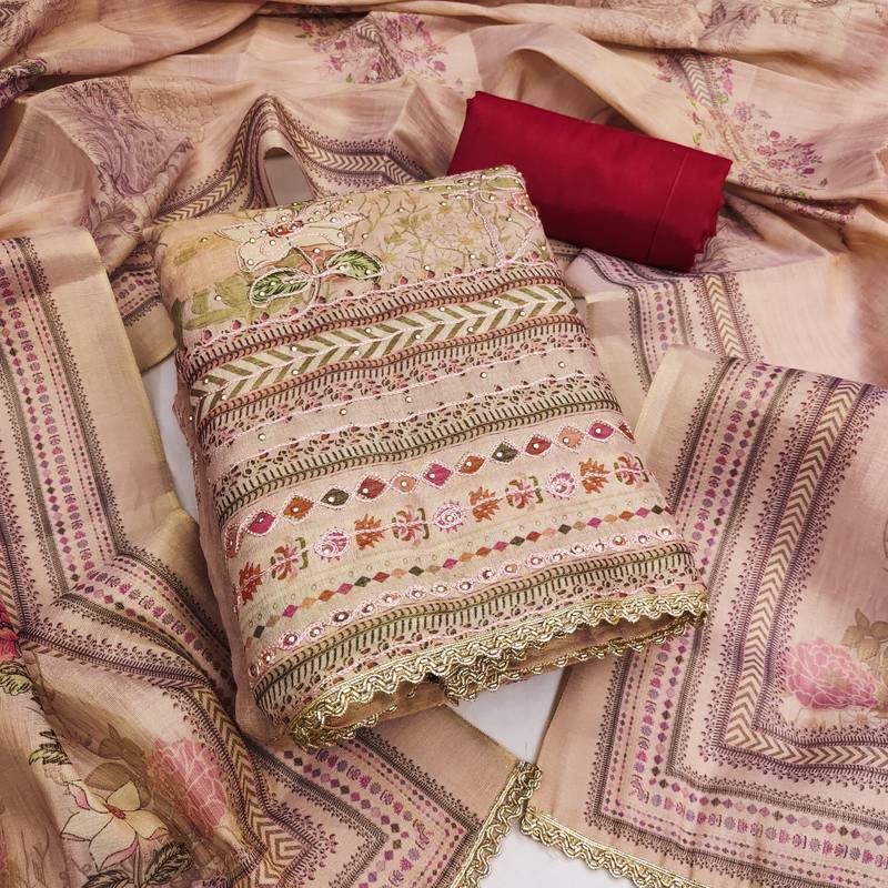 multicolor printed viscose unstitched dress material 