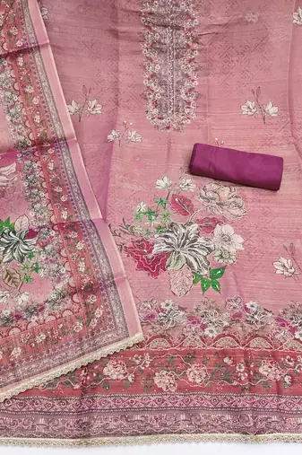 multicolor printed viscose unstitched dress material 