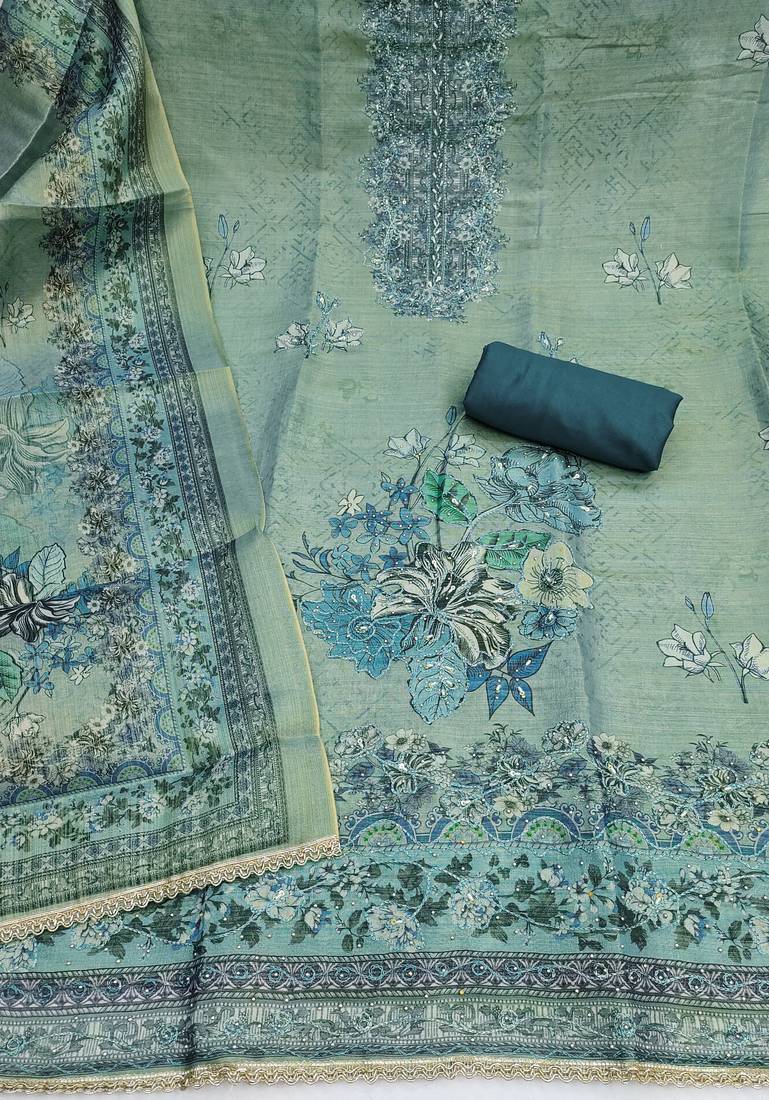 multicolor printed viscose unstitched dress material 