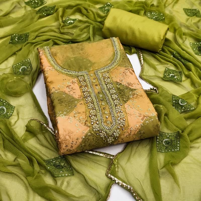 multicolor printed muslin unstitched dress material 