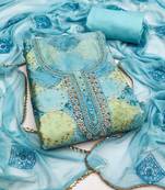multicolor printed muslin unstitched dress material 