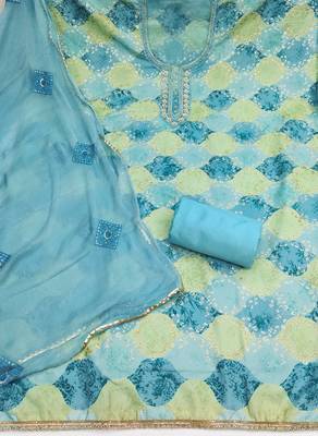 multicolor printed muslin unstitched dress material  2