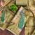 green printed silk blendunstitched dress material 