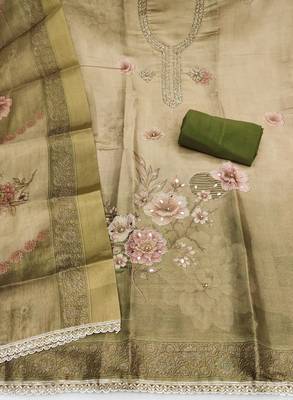 multicolor printed silk blendunstitched dress material  2