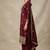 Maroon embroidered chanderi silk kurta set with dupatta