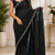 Black Color Original beeds work Space Silk Blend Saree