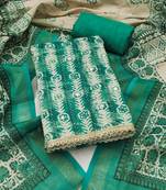 multicolor printed  linen cotton unstitched dress material 