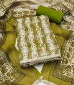 multicolor printed  linen cotton unstitched dress material 