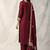 Maroon embroidered chanderi silk kurta set with dupatta