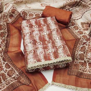 multicolor printed  linen cotton unstitched dress material  1