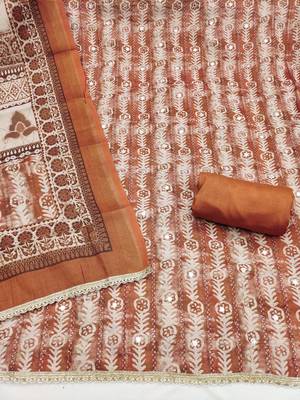 multicolor printed  linen cotton unstitched dress material  2