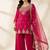 Ethnic motifs embroidered sequinned scalloped kurti with plazo & dupatta