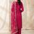 Ethnic motifs embroidered sequinned scalloped kurti with plazo & dupatta