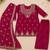 Ethnic motifs embroidered sequinned scalloped kurti with plazo & dupatta