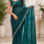 Dark Green Color Original beeds work Space Silk Blend Saree