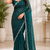 Dark Green Color Original beeds work Space Silk Blend Saree