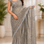 Grey Color Original beeds work Space Silk Blend Saree