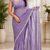 Lavender Color Original beeds work Space Silk Blend Saree