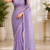 Lavender Color Original beeds work Space Silk Blend Saree