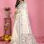 white color printed work cotton blend saree