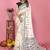 white color printed work cotton blend saree
