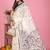 white color printed work cotton blend saree