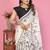 white color printed work cotton blend saree
