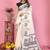 white color printed work cotton blend saree