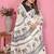 white color printed work cotton blend saree