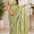 Light Green Color Original beeds work Space Silk Blend Saree