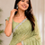 Light Green Color Original beeds work Space Silk Blend Saree
