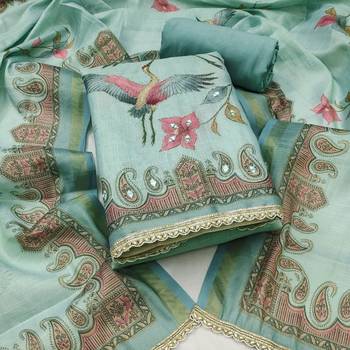 multicolor printed  linen cotton unstitched dress material  1