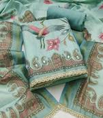multicolor printed  linen cotton unstitched dress material 