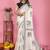 white color printed work cotton blend saree