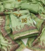 multicolor printed  linen cotton unstitched dress material 